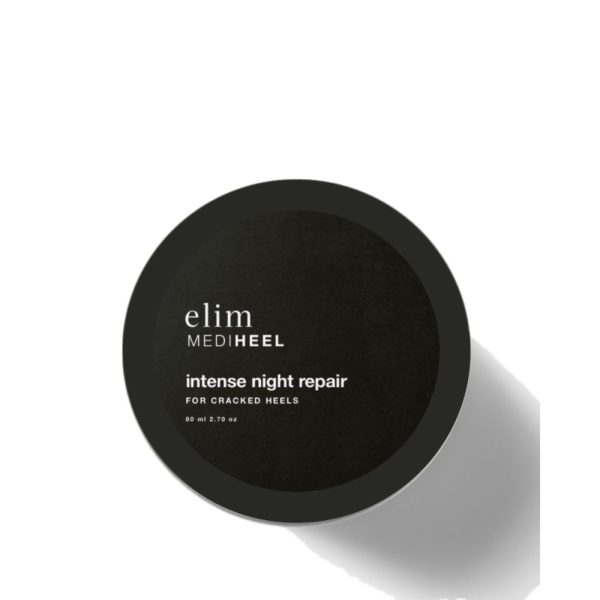 A tub of Elim MediHeel Intense Night Repair cream