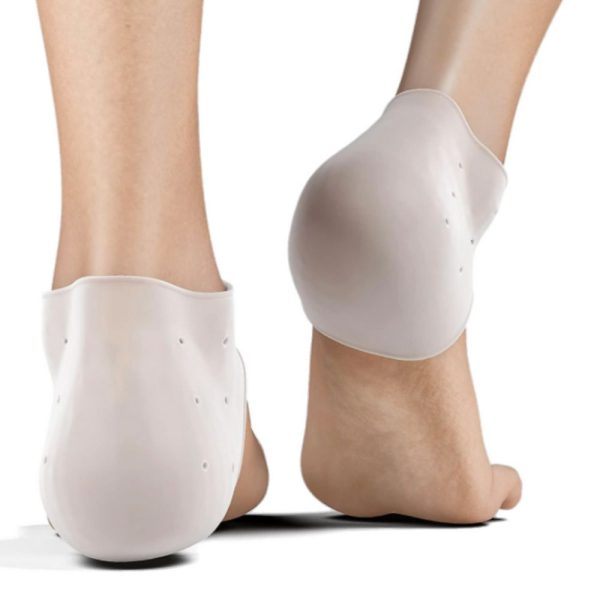 Image showing Elim MediHeel Intense Night Repair silicon heel socks on feet