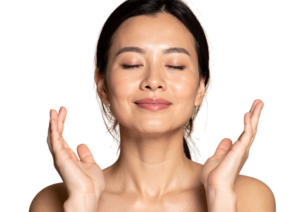 Glowing hydrated skin woman representing skin booster treatment in Brighton